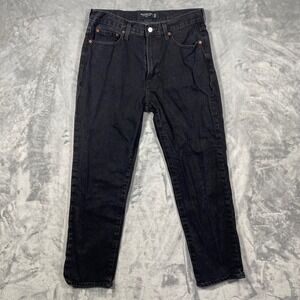 Abercrombie Fitch Mens Black Loose Authentic Rigid Denim Jeans 32 x 30(29)